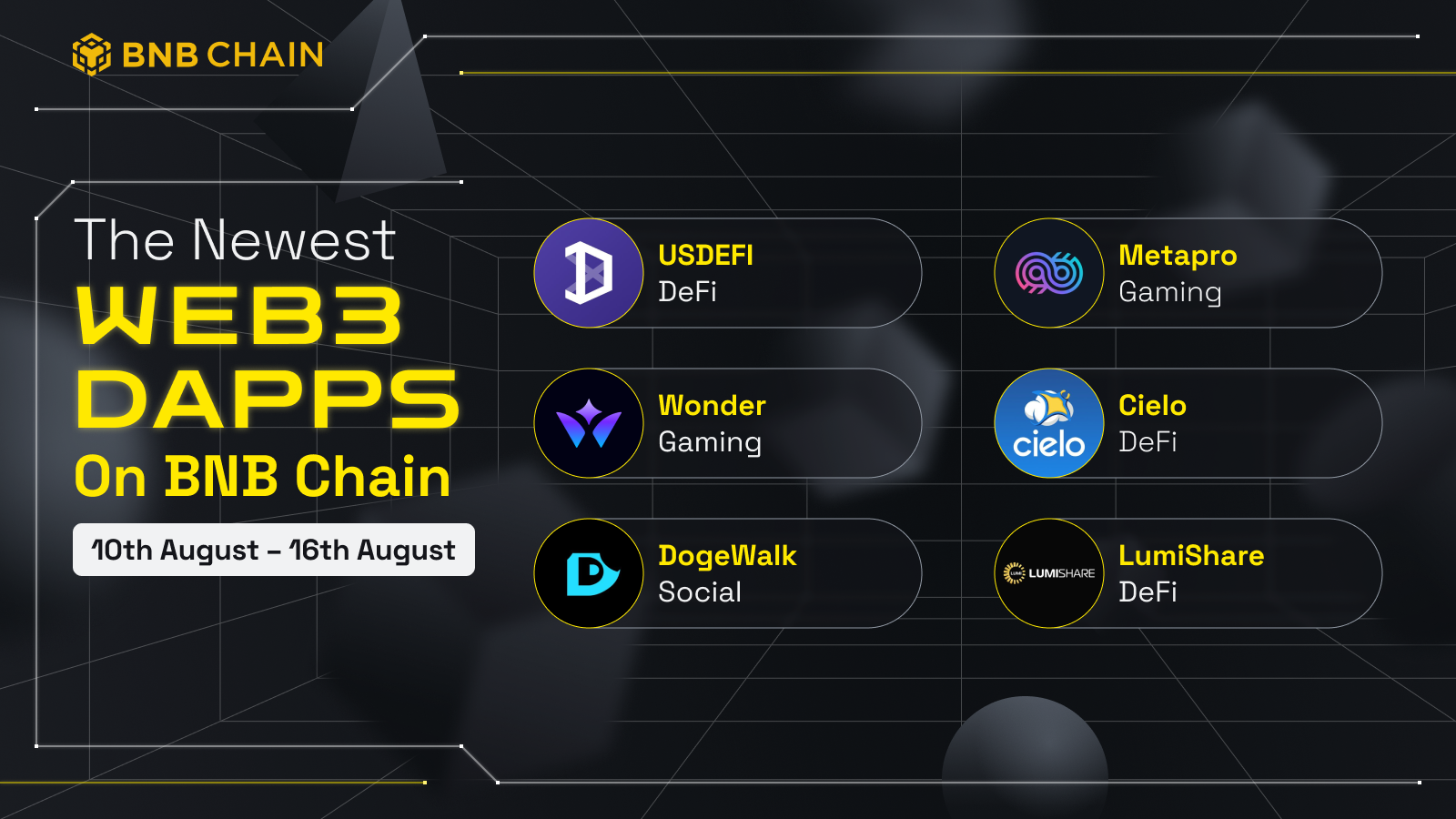 Newest Projects on BNB Chain (11th August - 18th August)